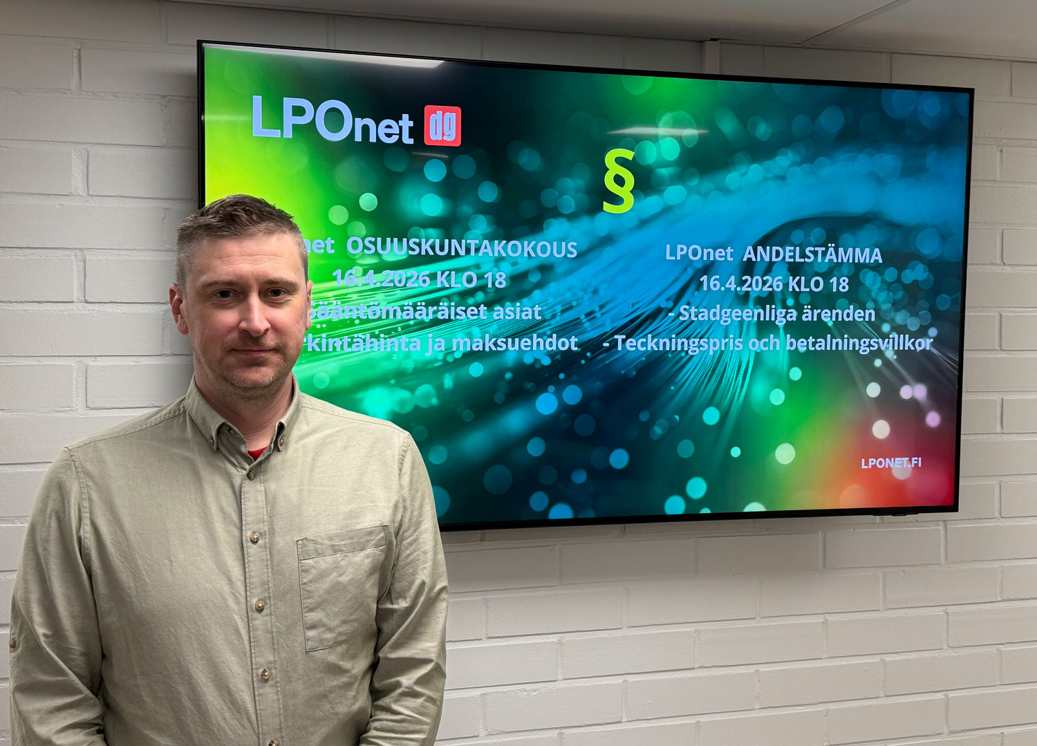 Till styrelsen i andelslaget LPOnet valdes en ny medlem från Liljendal
